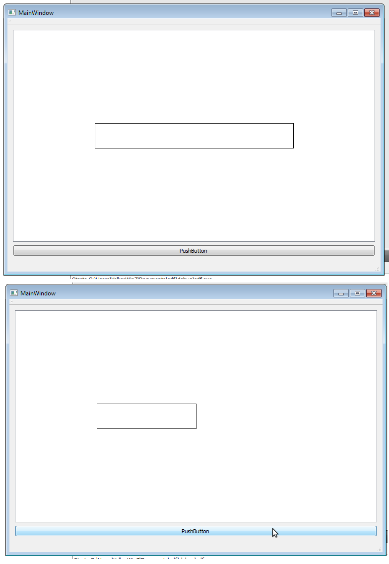ansicht, vor und nach der Betätigung des Buttons