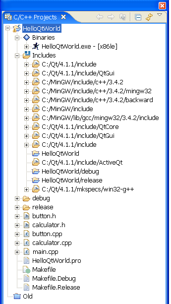 So sieht mein Project Baum mit den Include Pfaden aus. Es könnte sein, dass Du die Includepfade noch von Hand hinzufügen musst. Ich habe es aber nicht gemacht.
