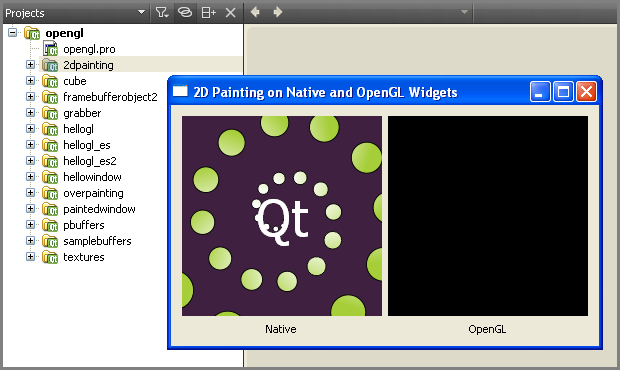 Screenshot zur Darstellung des OpenGL Problems