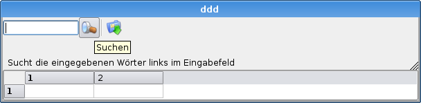 Leider ist die Statusbar über der Tabelle.