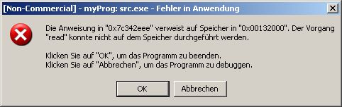 Fehlermeldung